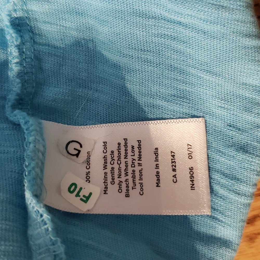 Blue Women's V-Neck Embroidered Tee - Picture 5 of 6